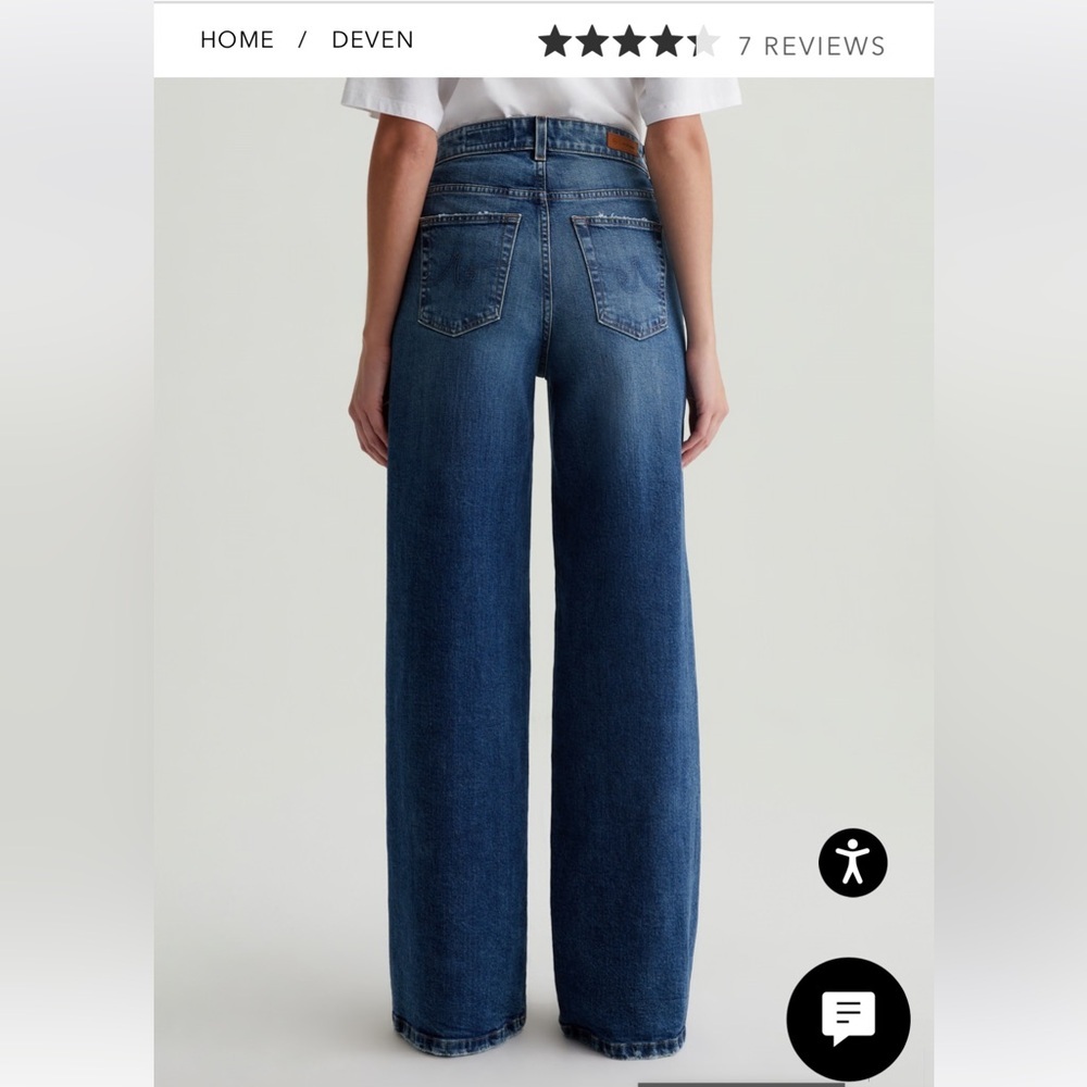 AG Adriano Goldschmied Ed Deven High Rise Wide Leg Jeans 33 - Picture 10 of 10